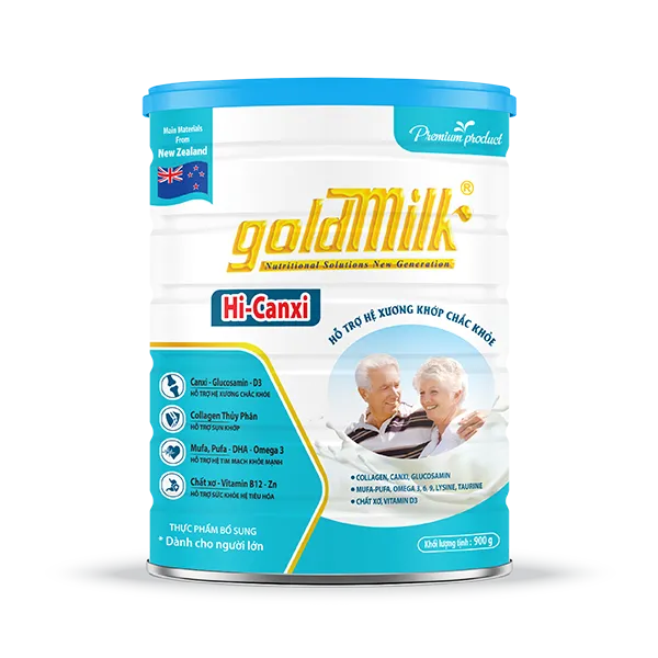 Sữa bột Gold Milk Hi Canxi (900g)