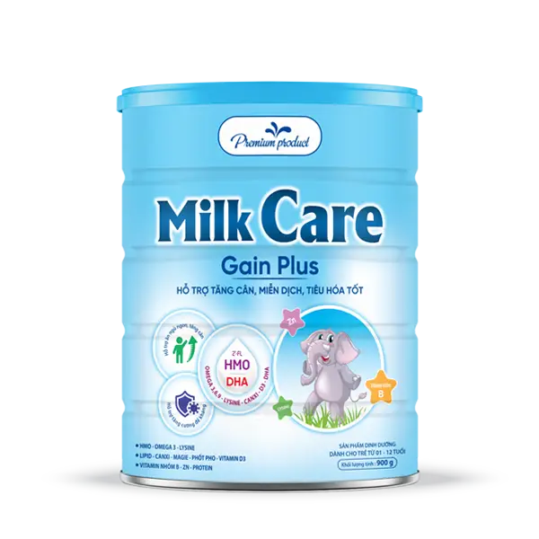 Sữa bột Milk Care Gain Plus (900g) - cải tiến